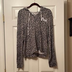 Victoria’s Secret Pink Gray Leopard Hoodie